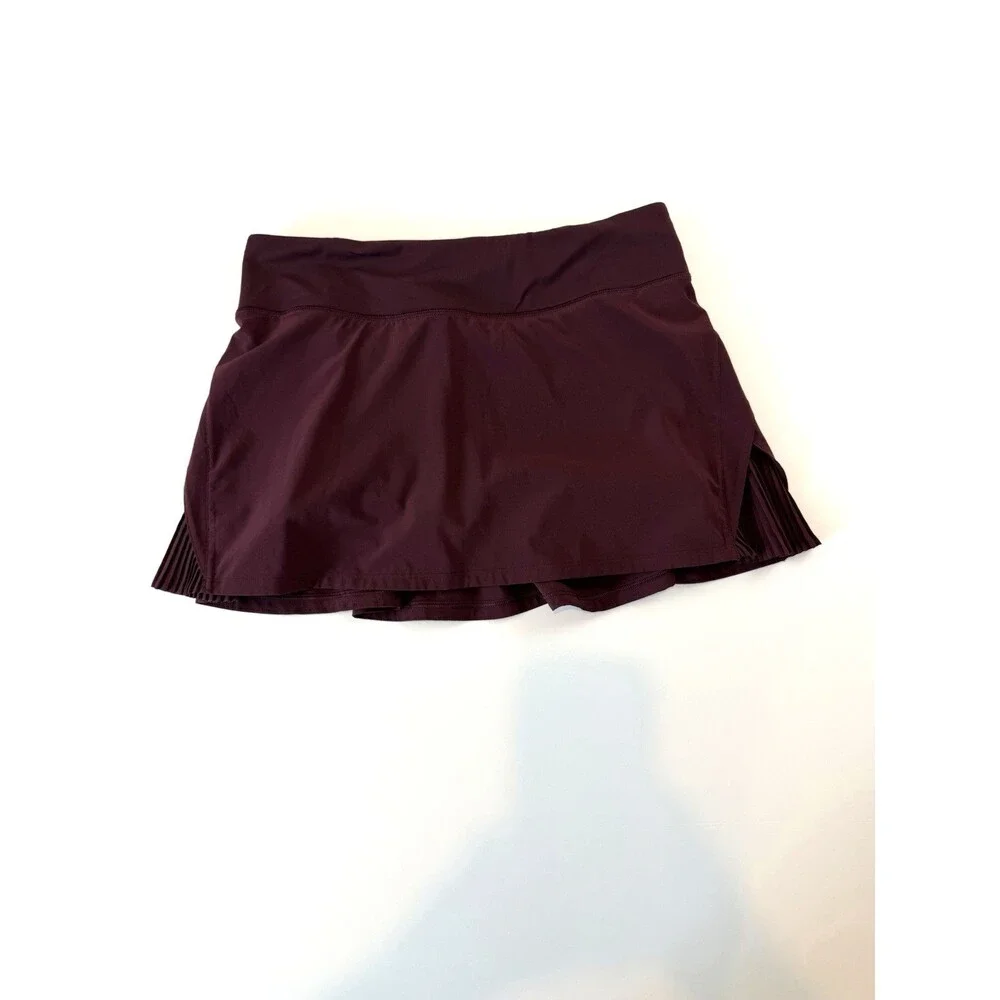 Lululemon Pace Rival Skirt Built-In Shorts Burgundy Tennis Golf Size 6